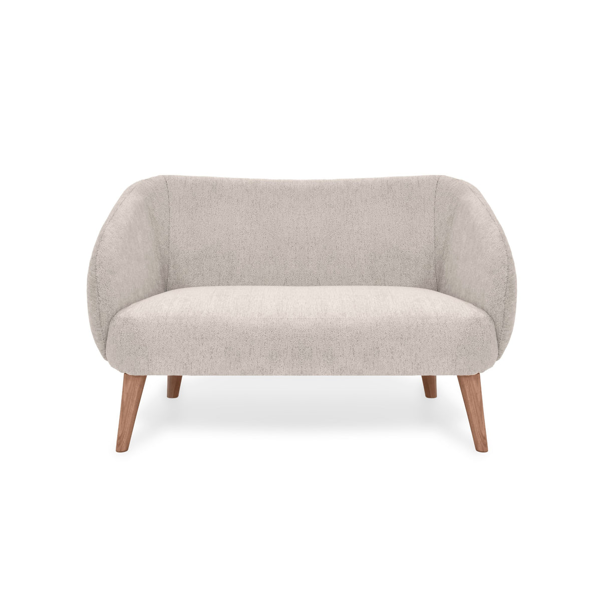 Sofá Astra Beige y Matiz Caoba 130x77cm de Dos Puestos con Apoya Brazos