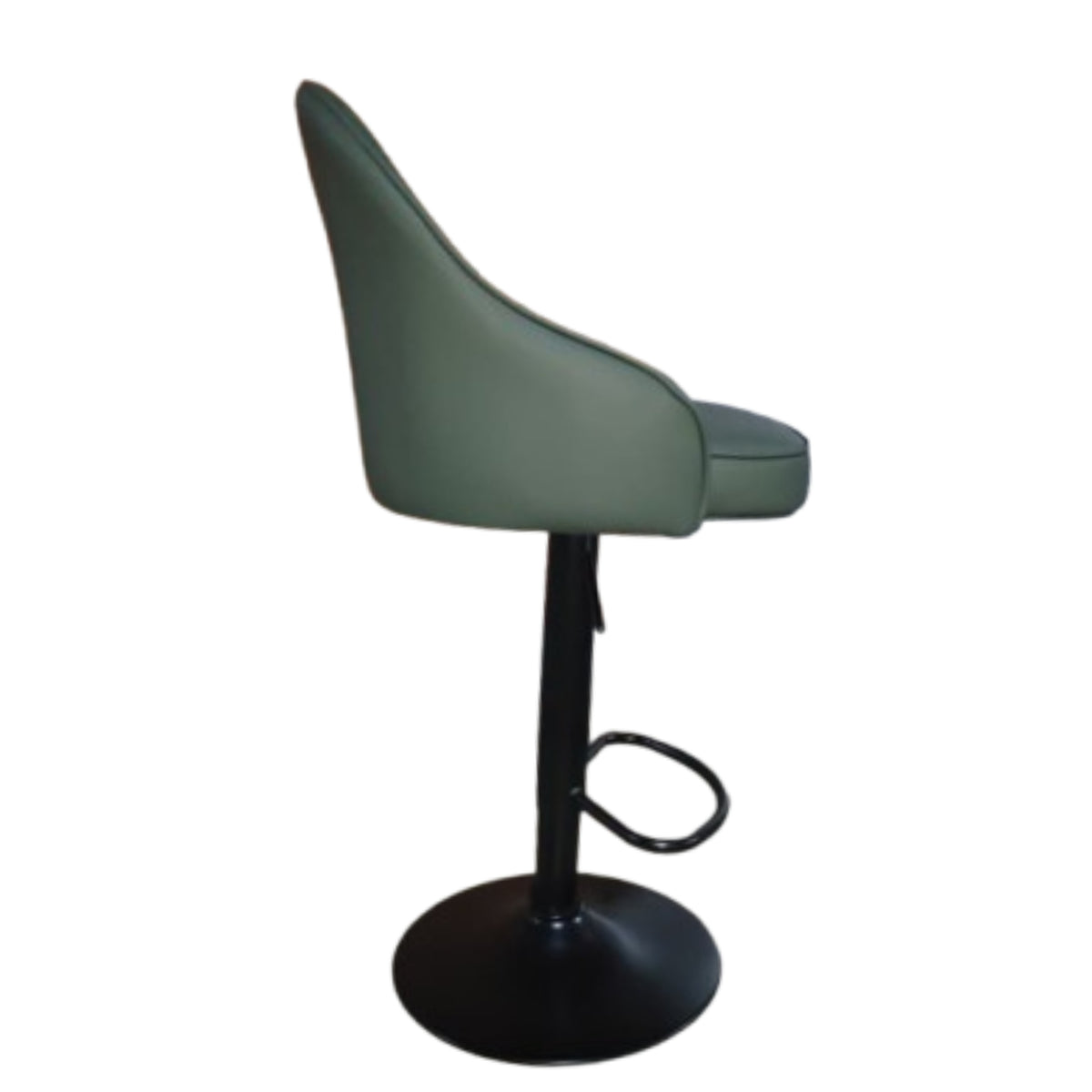 Silla Bar Milan Verde 40x84cm de Asiento Ovalado con Espaldar y sin Apoya Brazos