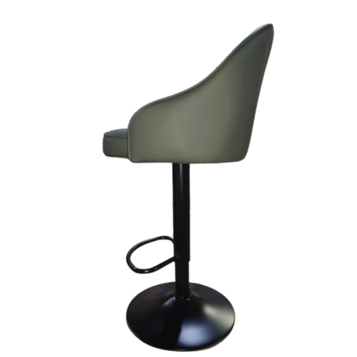 Silla Bar Milan Verde 40x84cm de Asiento Ovalado con Espaldar y sin Apoya Brazos