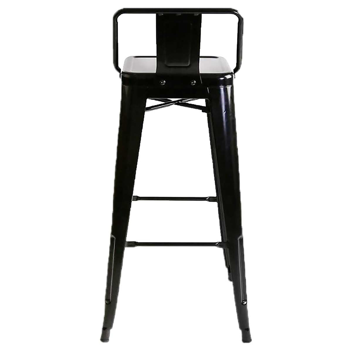 Silla Bar Tolix Negro 41x94cm de Asiento Cuadrado con Espaldar y sin Apoya Brazos