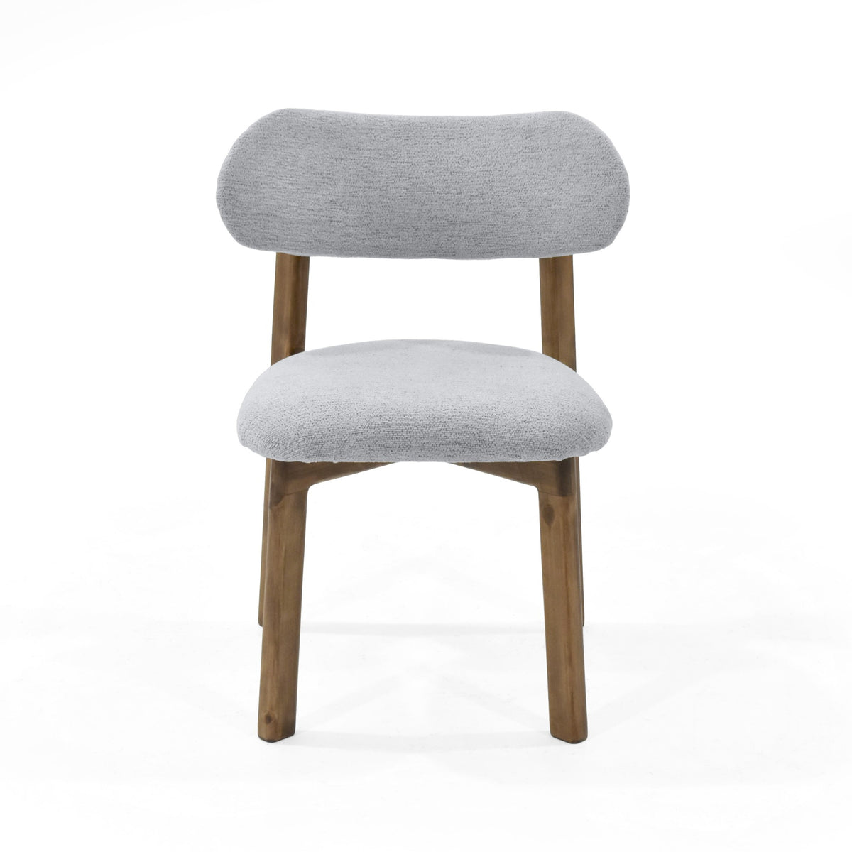 Silla de Comedor Saudi Plata y Matiz Caoba 58x82cm de Asiento Ovalado sin Espaldar y sin Apoya Brazos