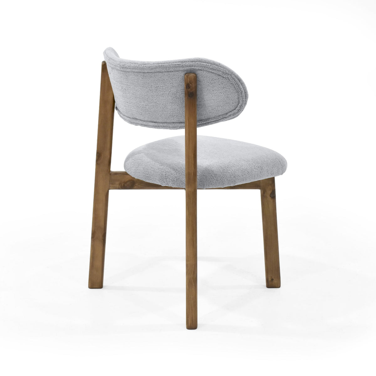 Silla de Comedor Saudi Plata y Matiz Caoba 58x82cm de Asiento Ovalado sin Espaldar y sin Apoya Brazos