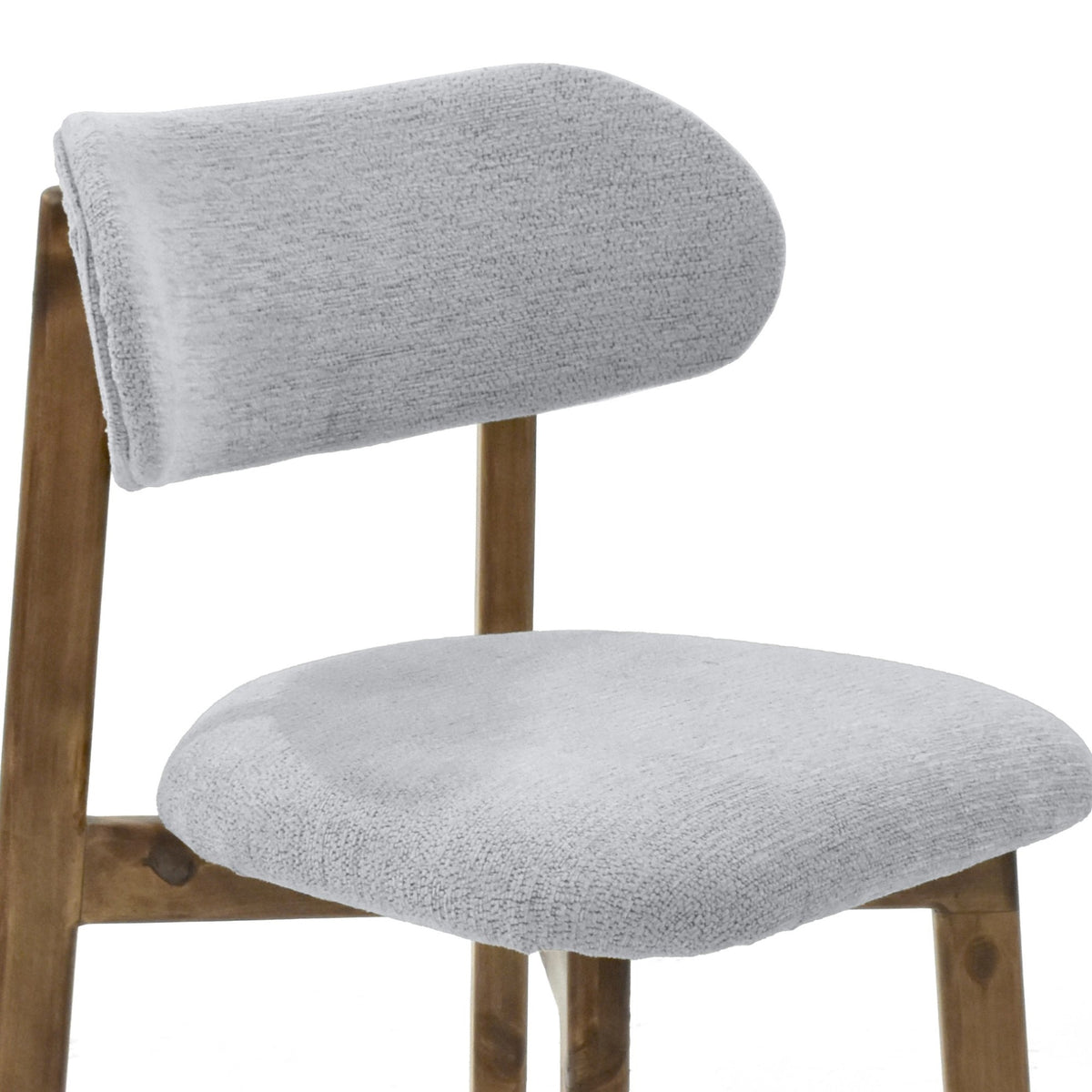 Silla de Comedor Saudi Plata y Matiz Caoba 58x82cm de Asiento Ovalado sin Espaldar y sin Apoya Brazos