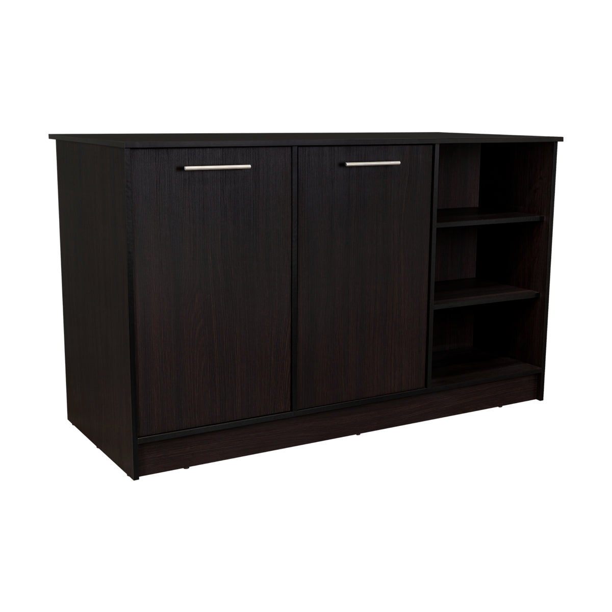 Isla de Cocina Ginger Wengue 150x90.6cm Con Seis Compartimientos