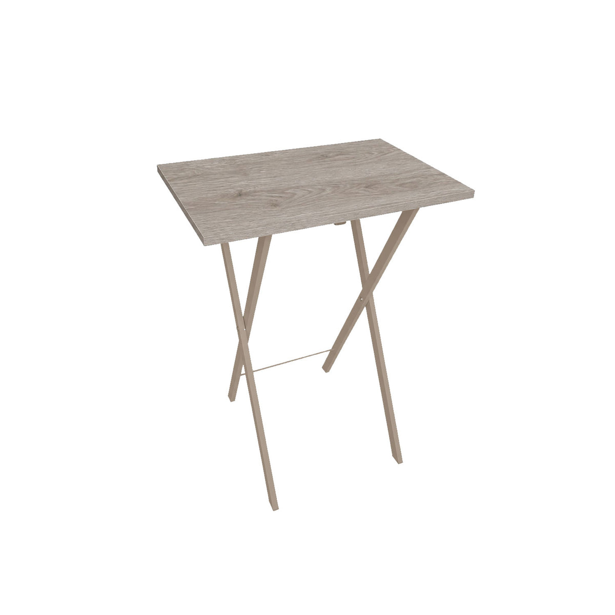 Mesa auxiliar Cenizo Blanco y Crema 48x59cm Cuadrada Apilable y Plegable