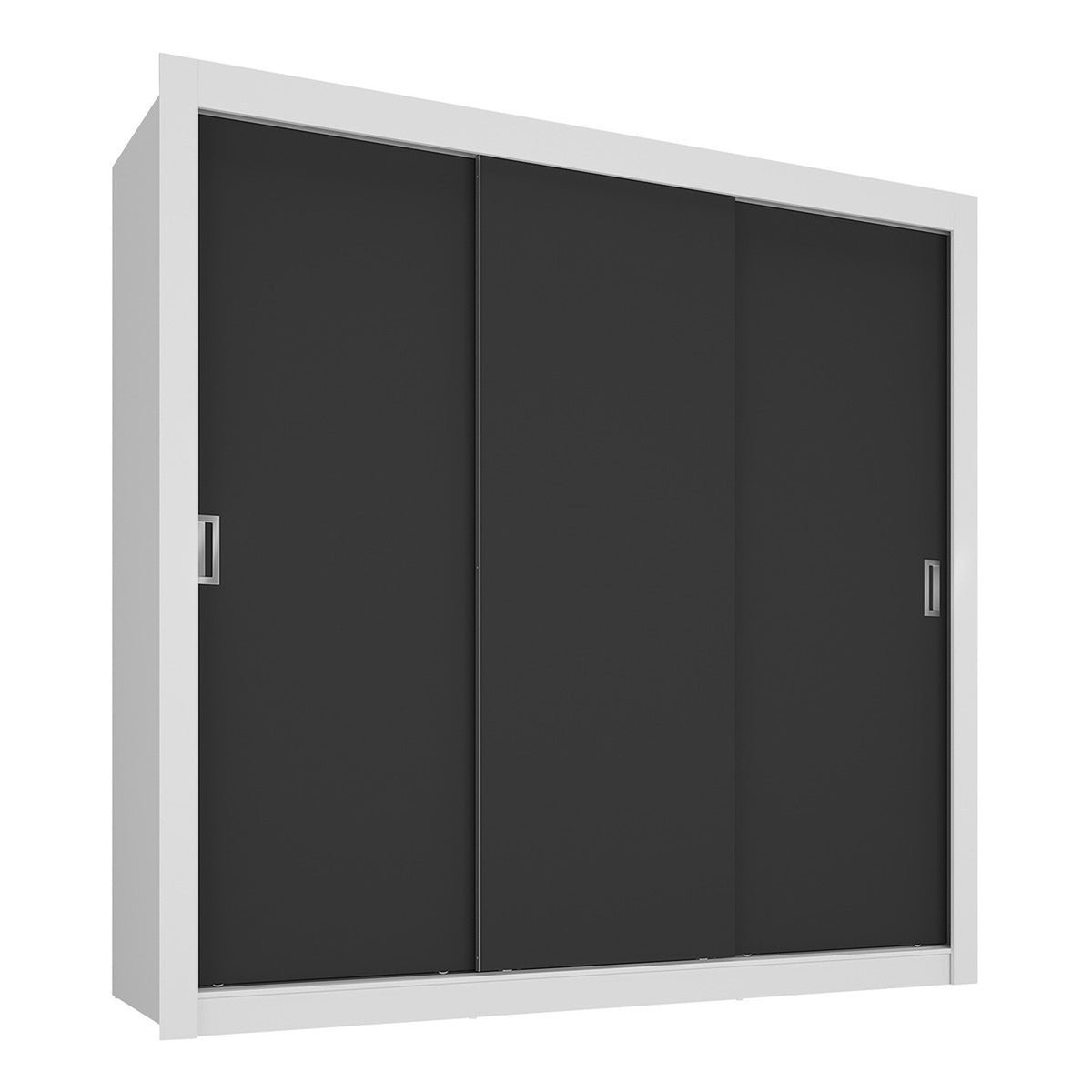 Closet Blanco y Negro 170x205cm con Tres Puertas y con Siete Entrepaños