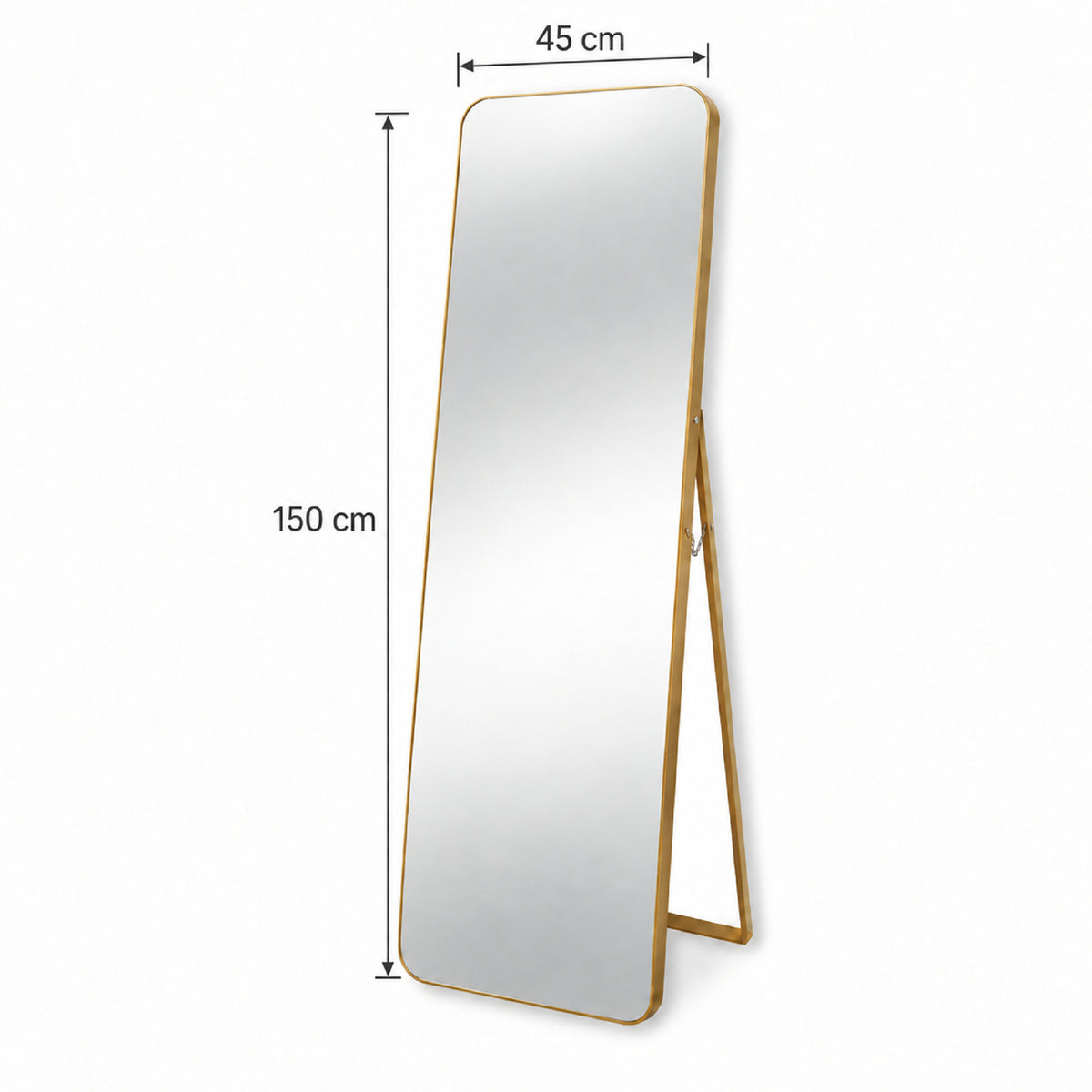 Espejo de Piso Oslo Dorado 45x150cm Rectangular con Marco Metálico