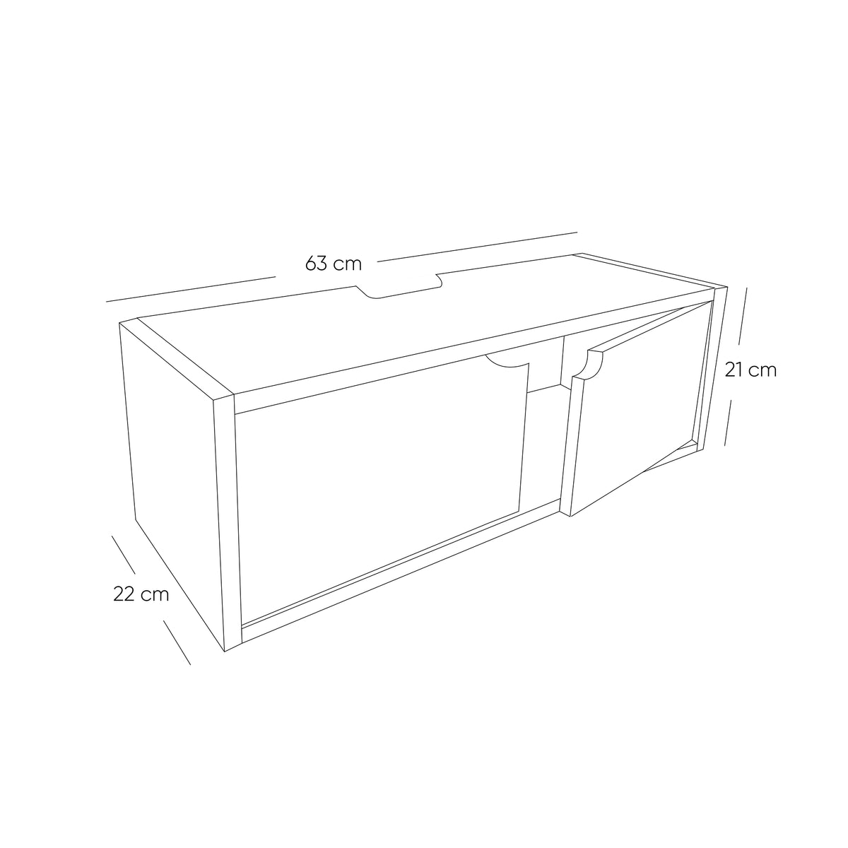 Repisa flotante infantil madera natural y gris en melamina 63x22 cm