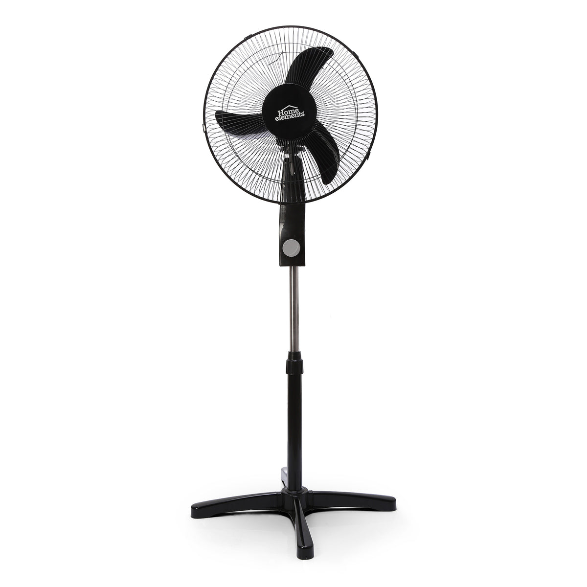 Ventilador de pedestal negro 16 pulgadas 45 W con oscilación