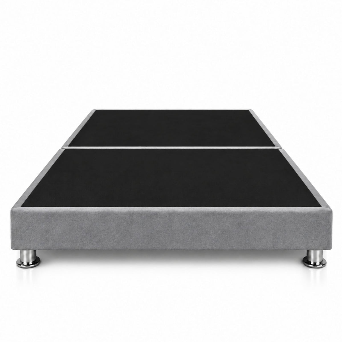 Base Cama Dividida Sommier Microfibra Gris 200x200cm para Colchón King sin Cabecero y con Patas