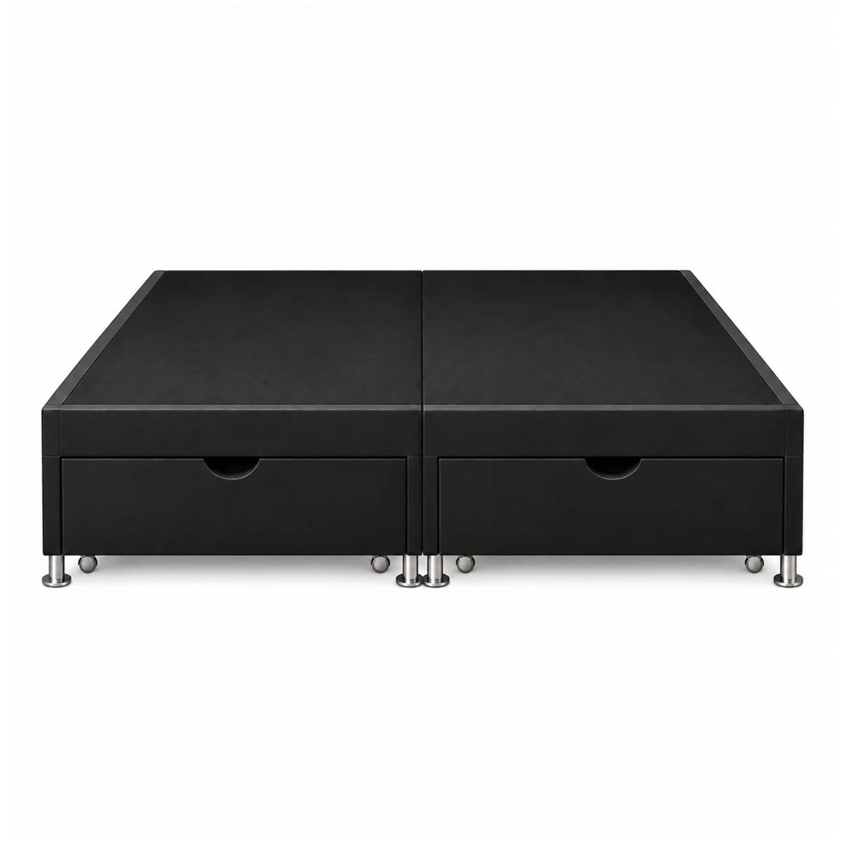 Base Cama Elegant Microfibra Negro 120x190cm para Colchón Semidoble sin Cabecero y con Patas