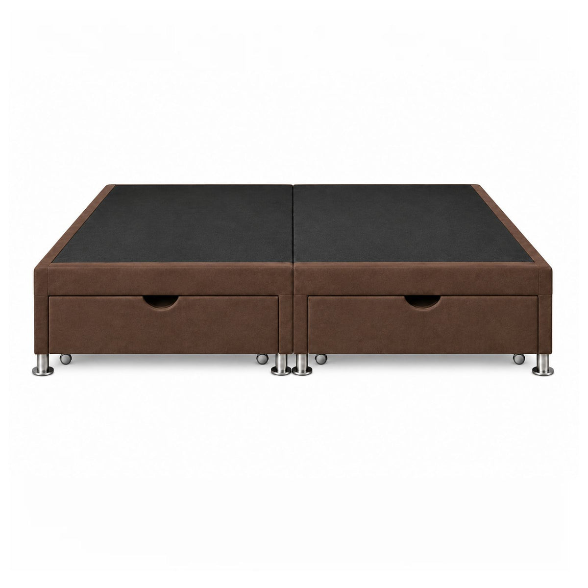 Base Cama Elegant Microfibra Café 120x190cm para Colchón Semidoble sin Cabecero y con Patas