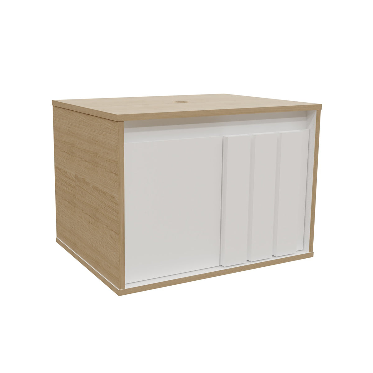Mueble para Lavamanos Rovere Beige Claro 43x60cm Flotante Individual para Lavamanos de Sobreponer sin Lavamanos