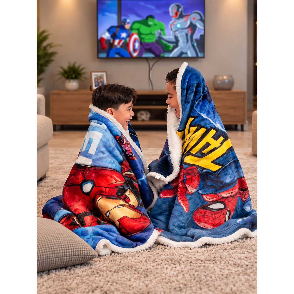 Cobija Ovejera Disney Azul y Azul Oscuro 100x150cm de Spiderman Térmica