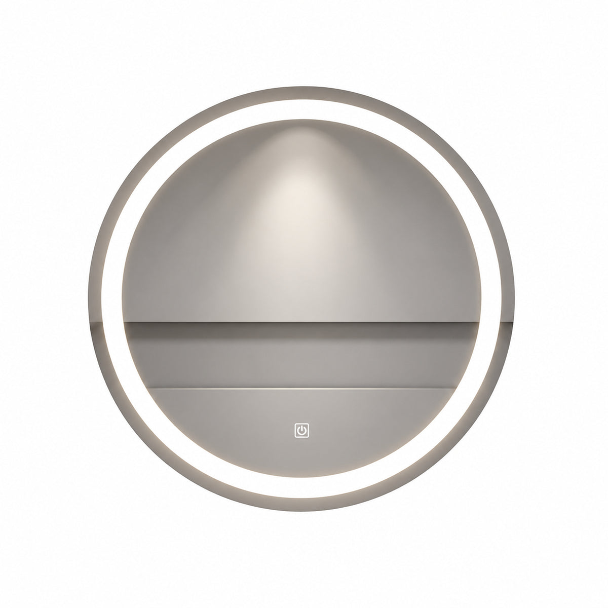 Espejo de baño redondo blanco LED 60x60 cm con control touch