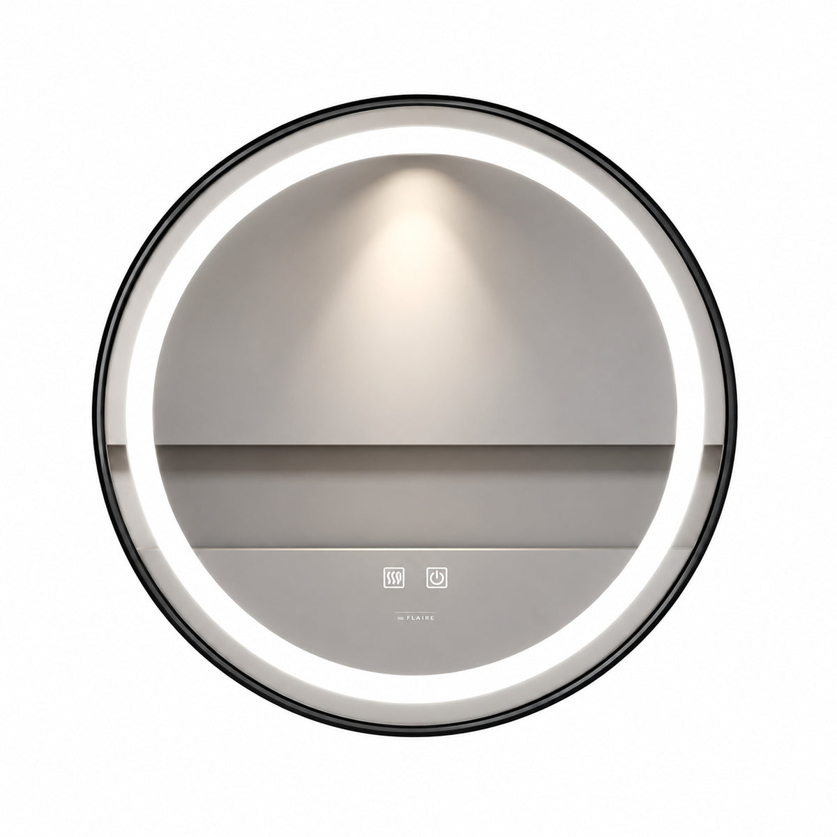 Espejo de baño redondo plateado con luz LED antivaho 70x70 cm