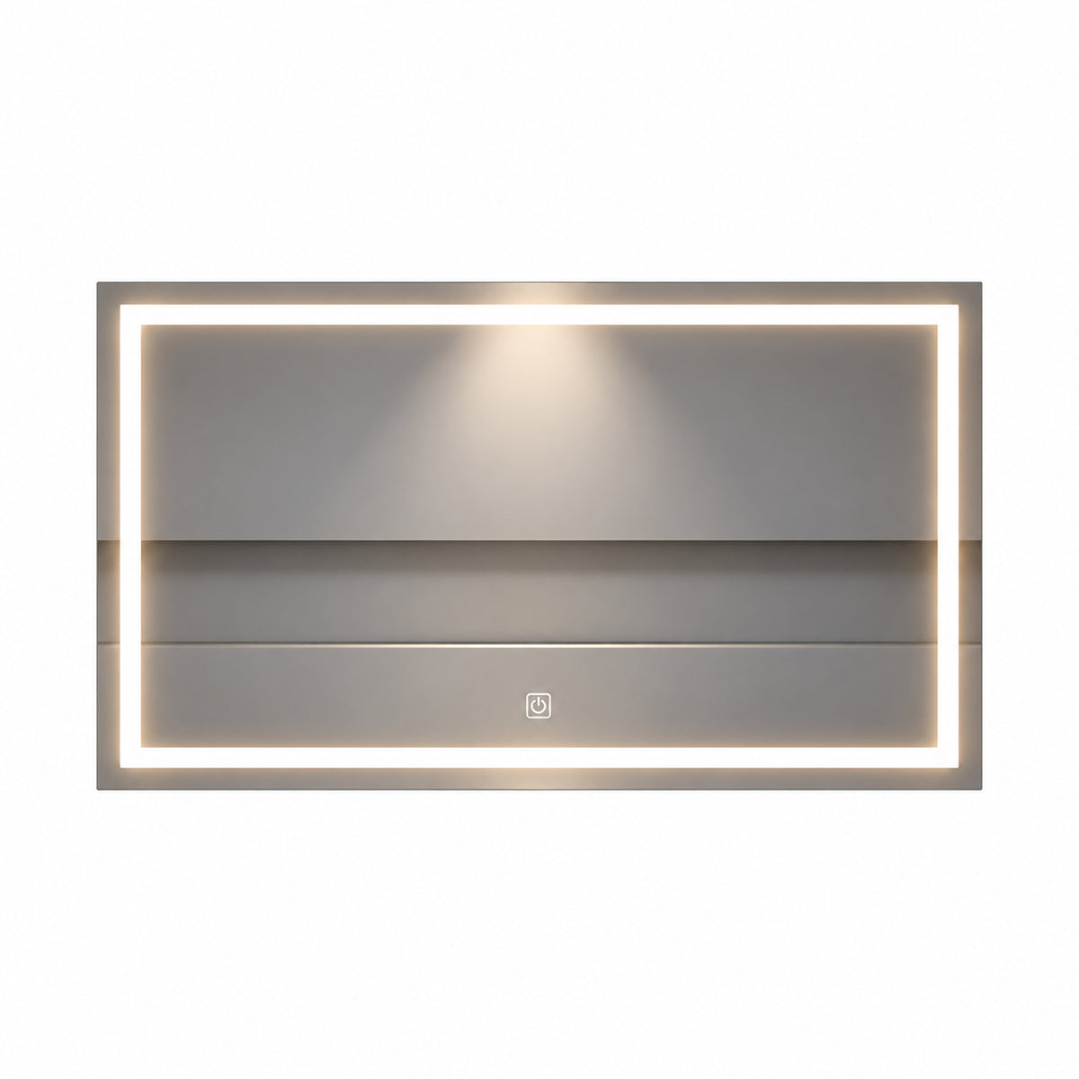 Espejo de baño LED plateado 100x70 cm con touch y luz multitemperatura
