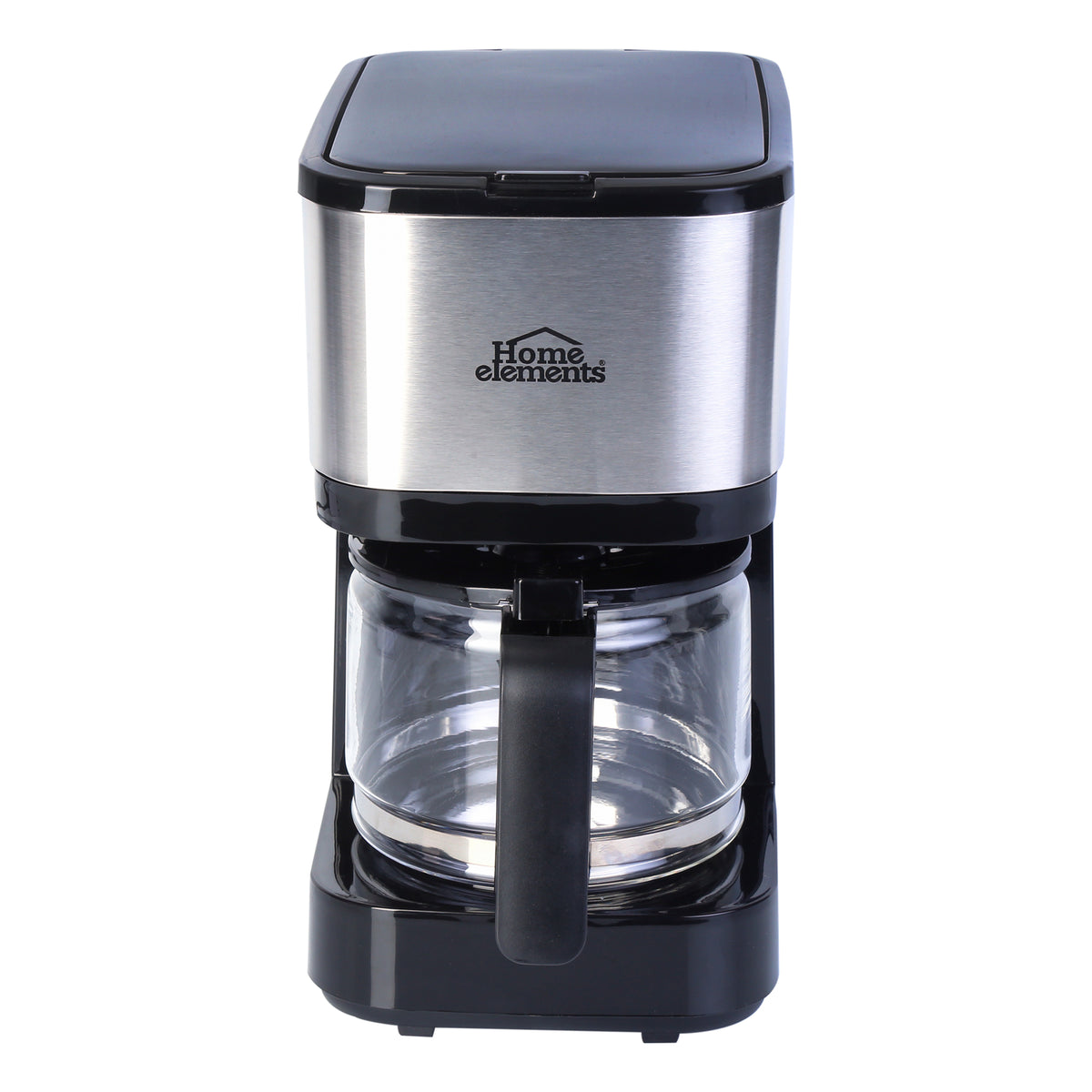 Cafetera eléctrica negra Home Elements 6 tazas 600 W con jarra de vidrio