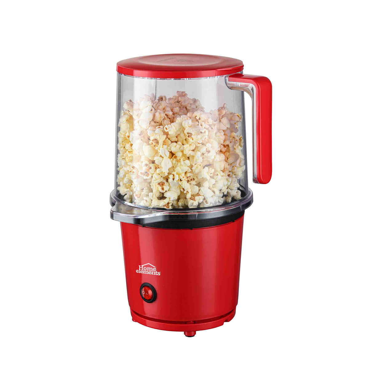 Crispetera eléctrica Home Elements roja de aire caliente 1200 W con apagado automático