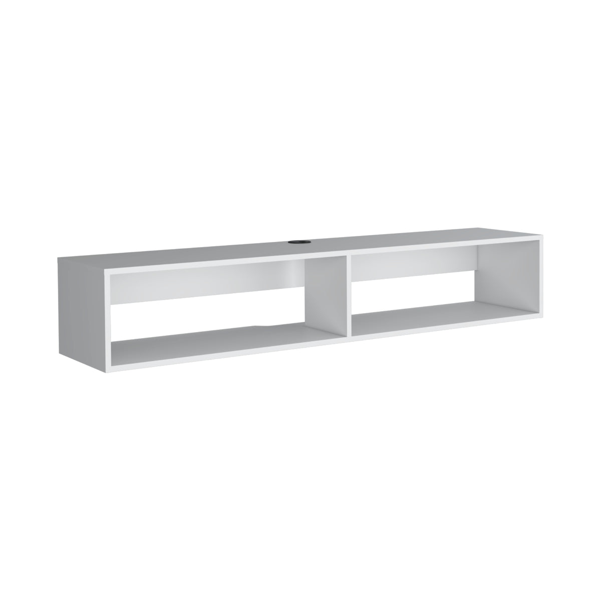 Rack de TV Flotante Blanco 150x25.3cm para TV Hasta 65" Pulgadas con Dos Compatimientos