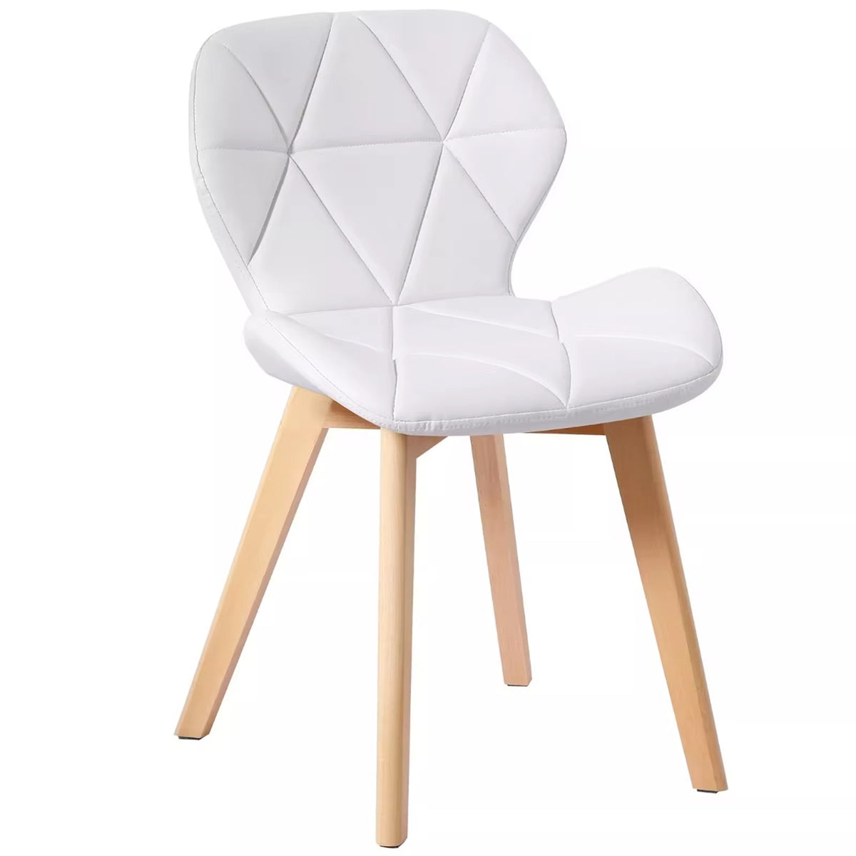 Silla de Comedor Blanco 43x72cm de Asiento Cuadrado con Espaldar y sin Apoya Brazos