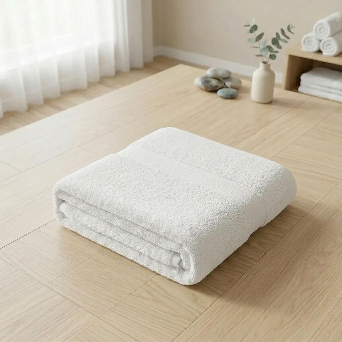 Toalla de manos blanca Elegant 50x100 cm en algodón 100 400 gsm