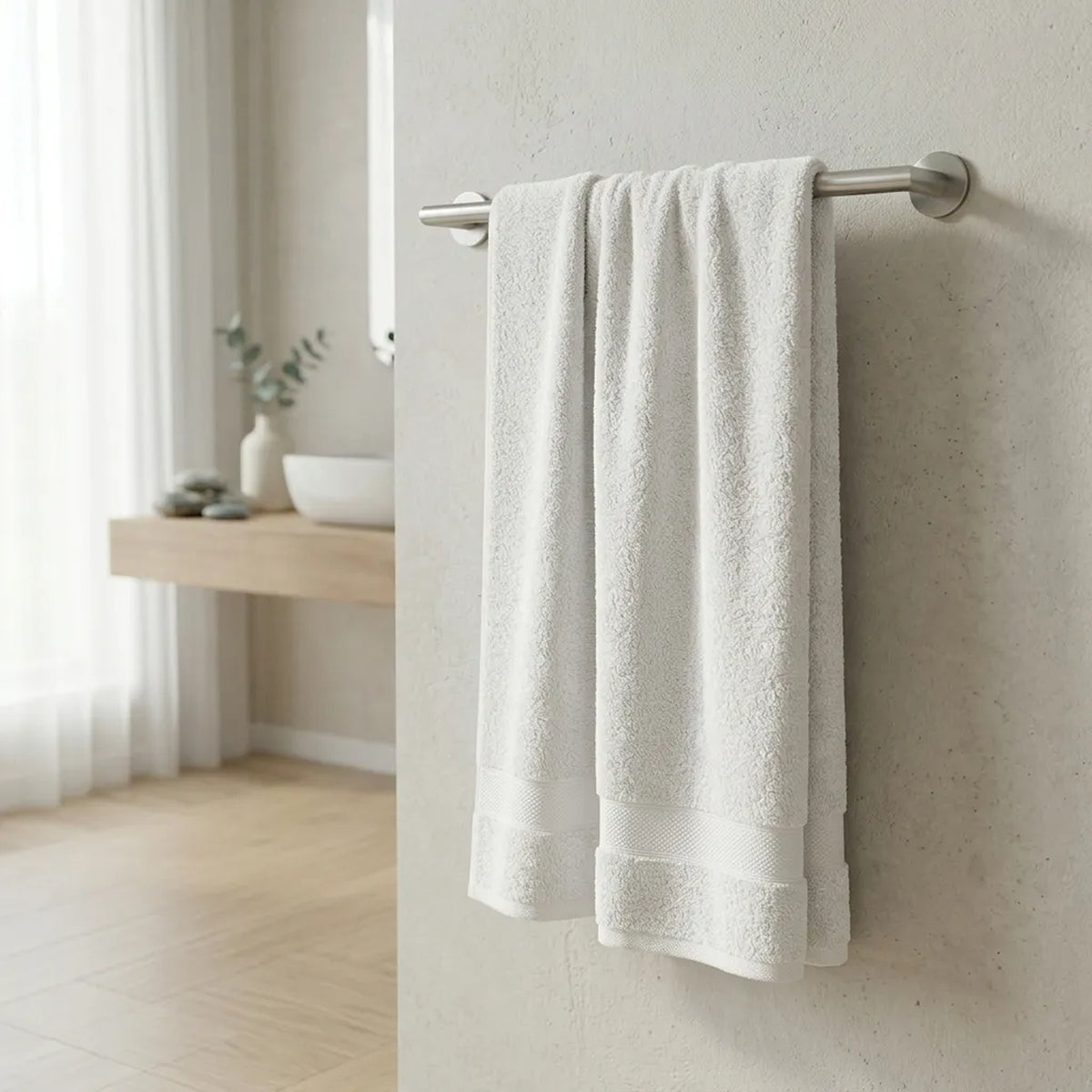 Toalla de manos blanca Elegant 50x100 cm en algodón 100 400 gsm