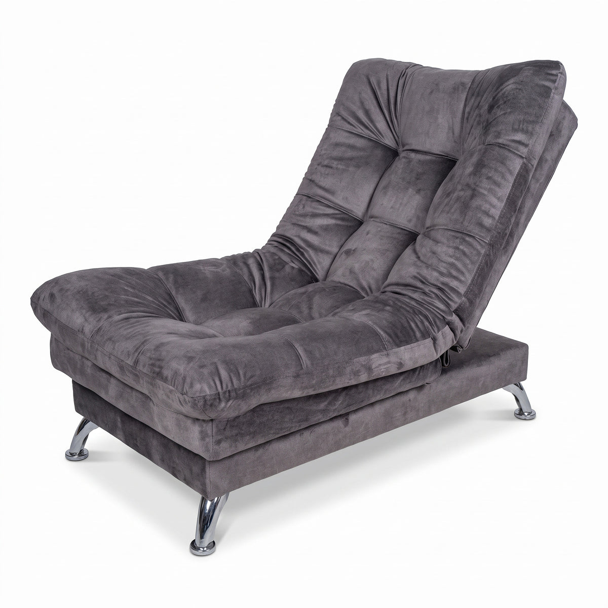 Sala sofá cama gris oscuro 6 puestos reclinable con puff 120x90 cm