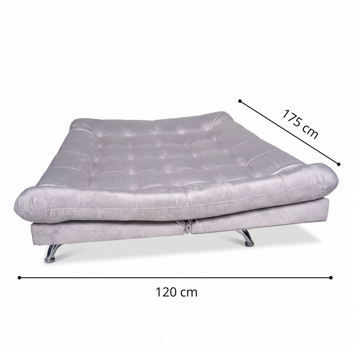 Sala sofá cama semidoble plata 6 puestos reclinable en poliéster 120x90 cm