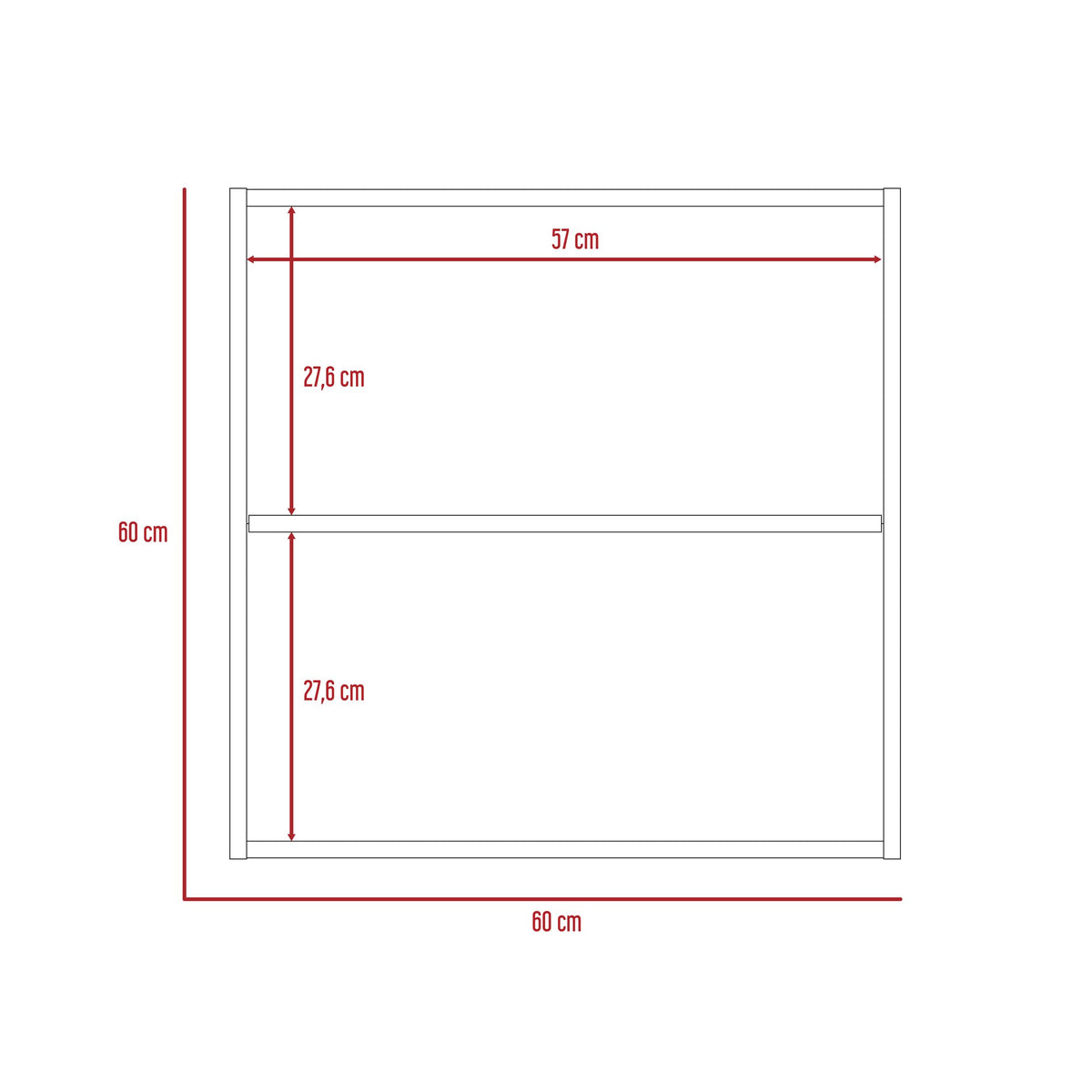 Mueble superior de cocina blanco Rossi en MDP 60x60 cm