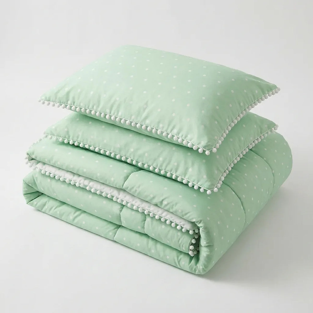 Cubrelecho queen verde Luno 160x190 cm doble faz acolchado