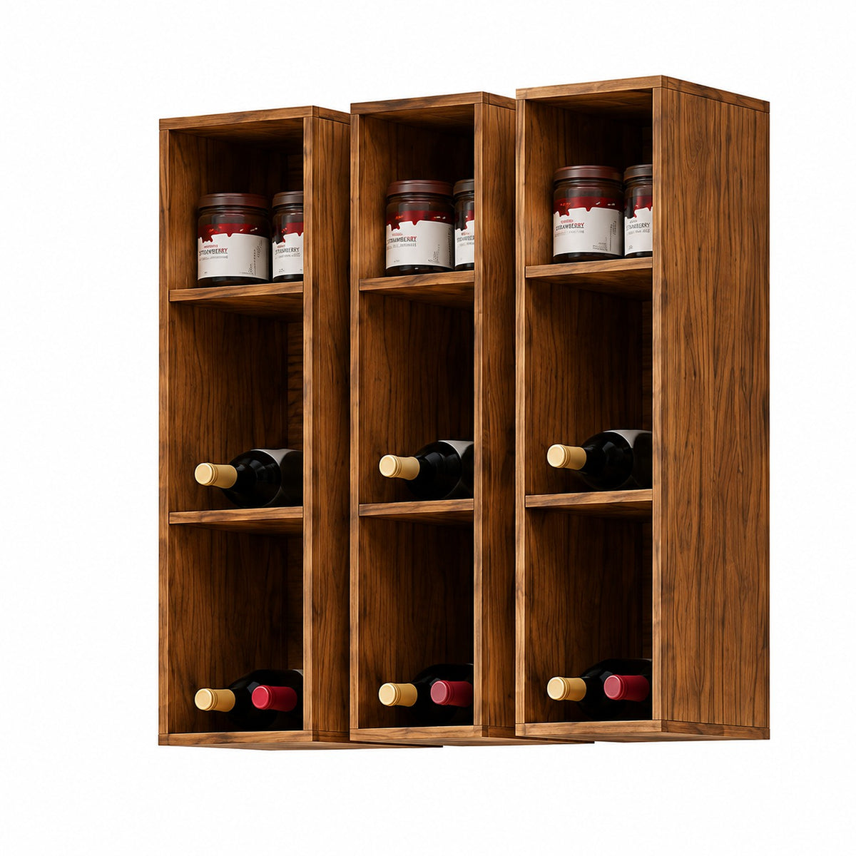 Cocina Ibiza Natural y Blanco Apagado 160x163.5cm con Cuatro Puertas sin Mesón y Sin Estufa