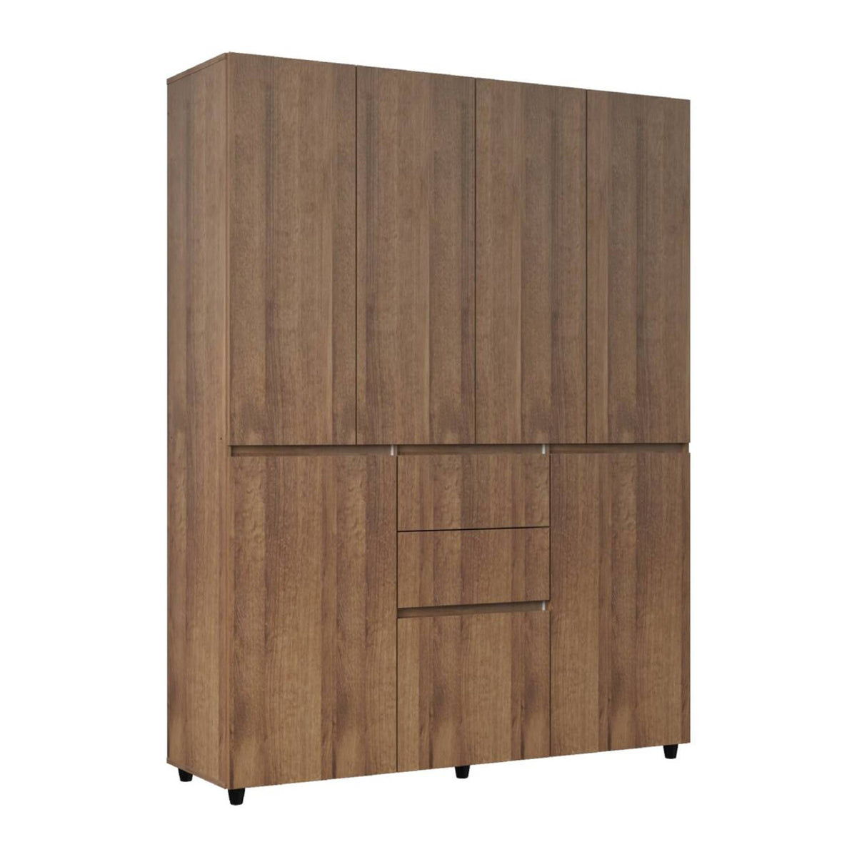 Armario amaretto moderno en MDF 150x200 cm con 6 puertas y 2 cajones