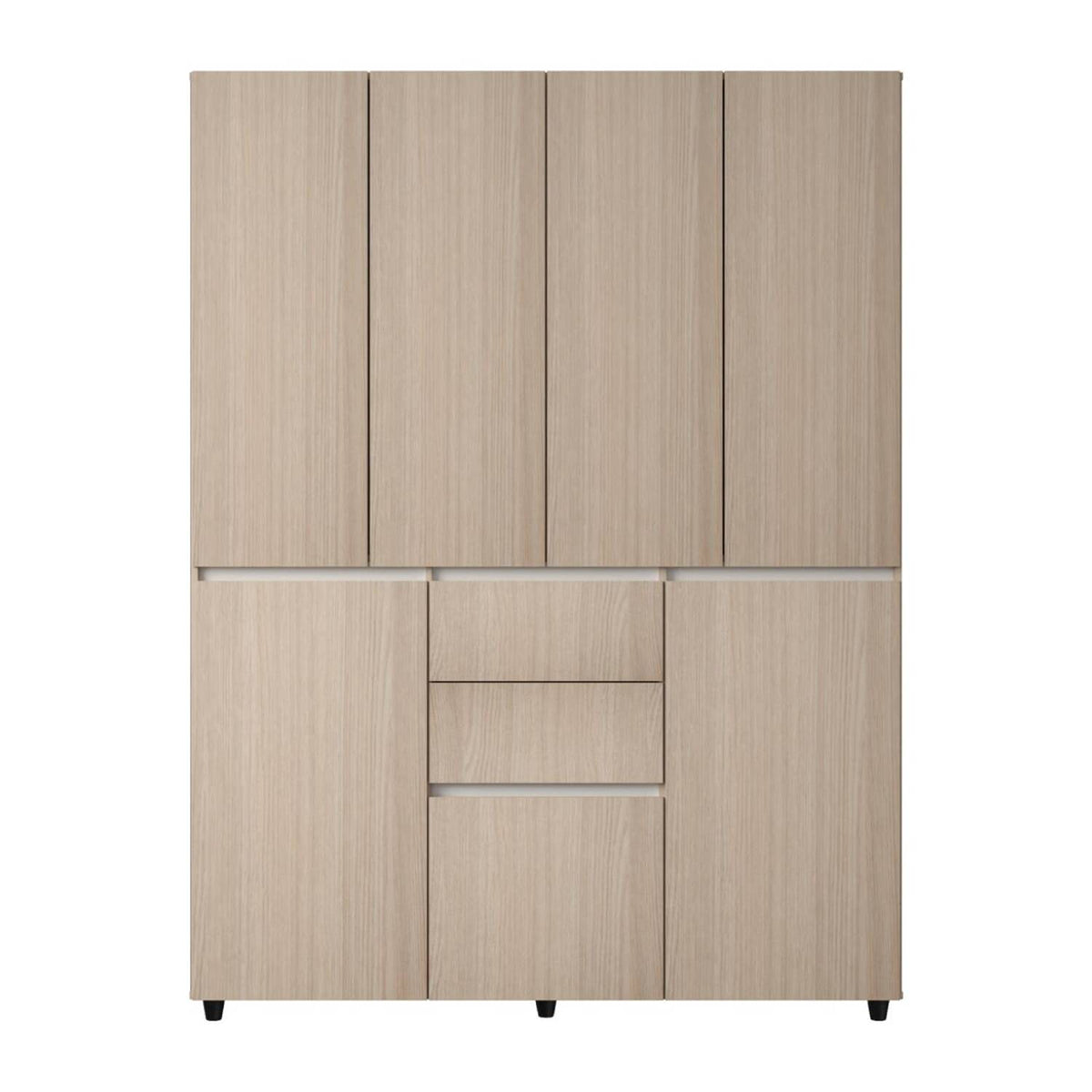 Armario arena 150x200 cm en MDF con 7 puertas y 2 cajones