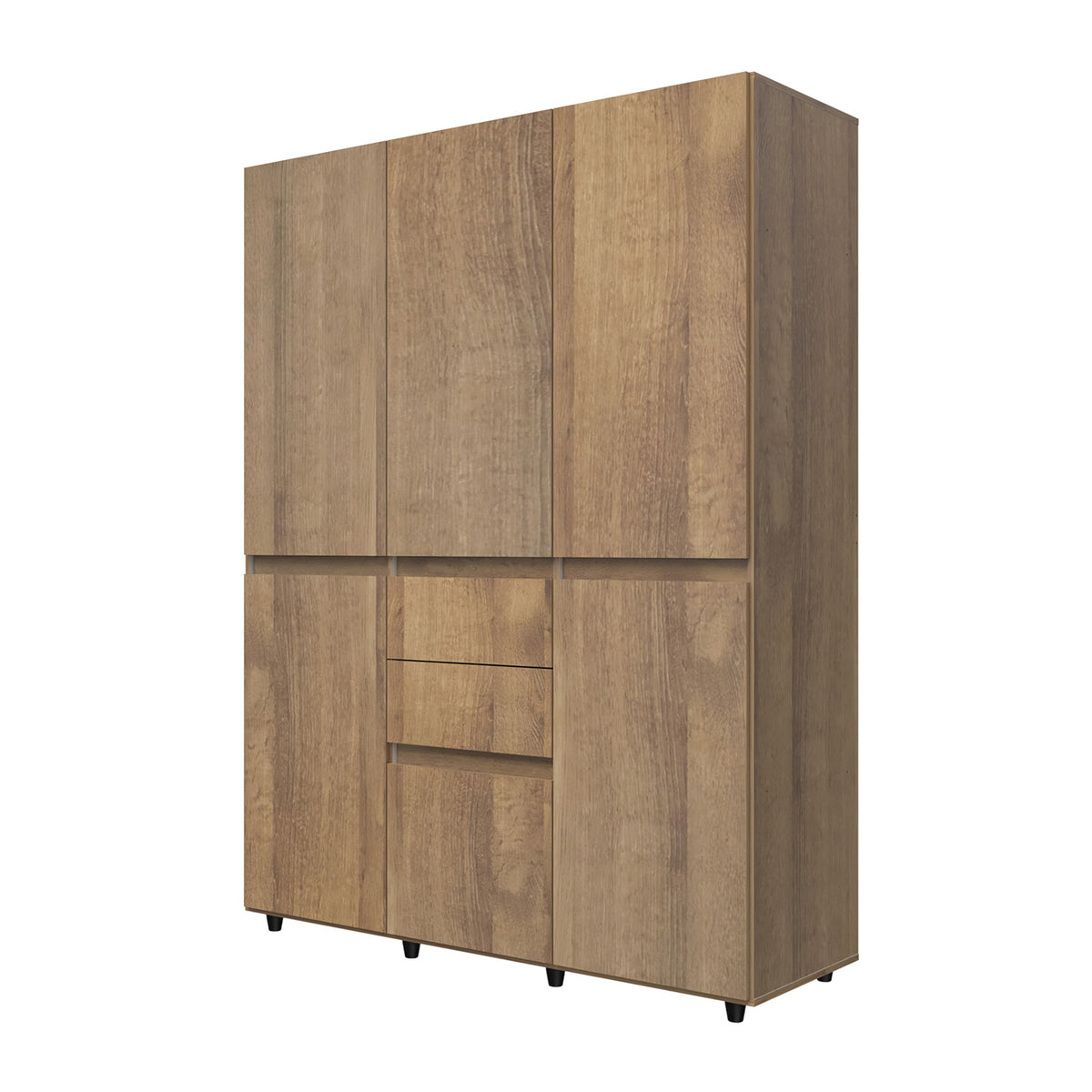Armario amaretto 150x200 cm en MDF con 6 puertas y 2 cajones