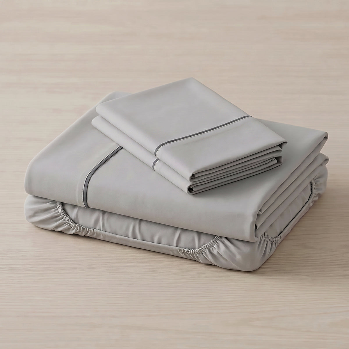 Sábana Básicos para cama doble gris en microfibra suavizada 140x190 cm con elástico