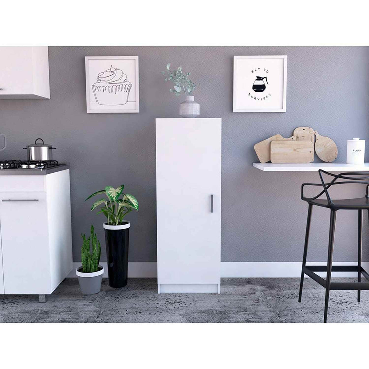 Alacena Balleria Blanco 43 cm con Una Puerta - Muebles Organizadores | Bylmo
