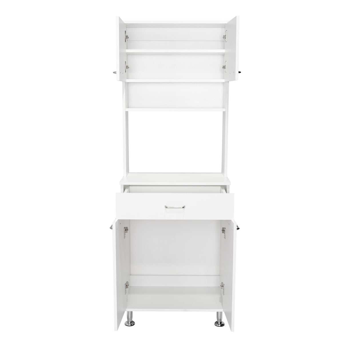 Alacena Della Blanco 60x169cm con Un Entrepaño y con Cuatro Puertas - Muebles Organizadores | Bylmo