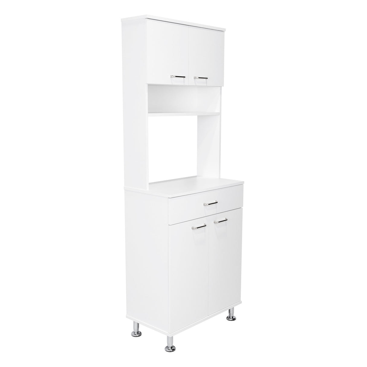 Alacena Della Blanco 60x169cm con Un Entrepaño y con Cuatro Puertas - Muebles Organizadores | Bylmo