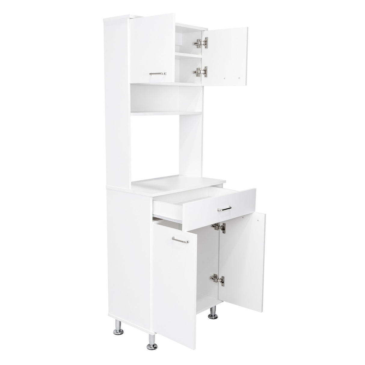 Alacena Della Blanco 60x169cm con Un Entrepaño y con Cuatro Puertas - Muebles Organizadores | Bylmo
