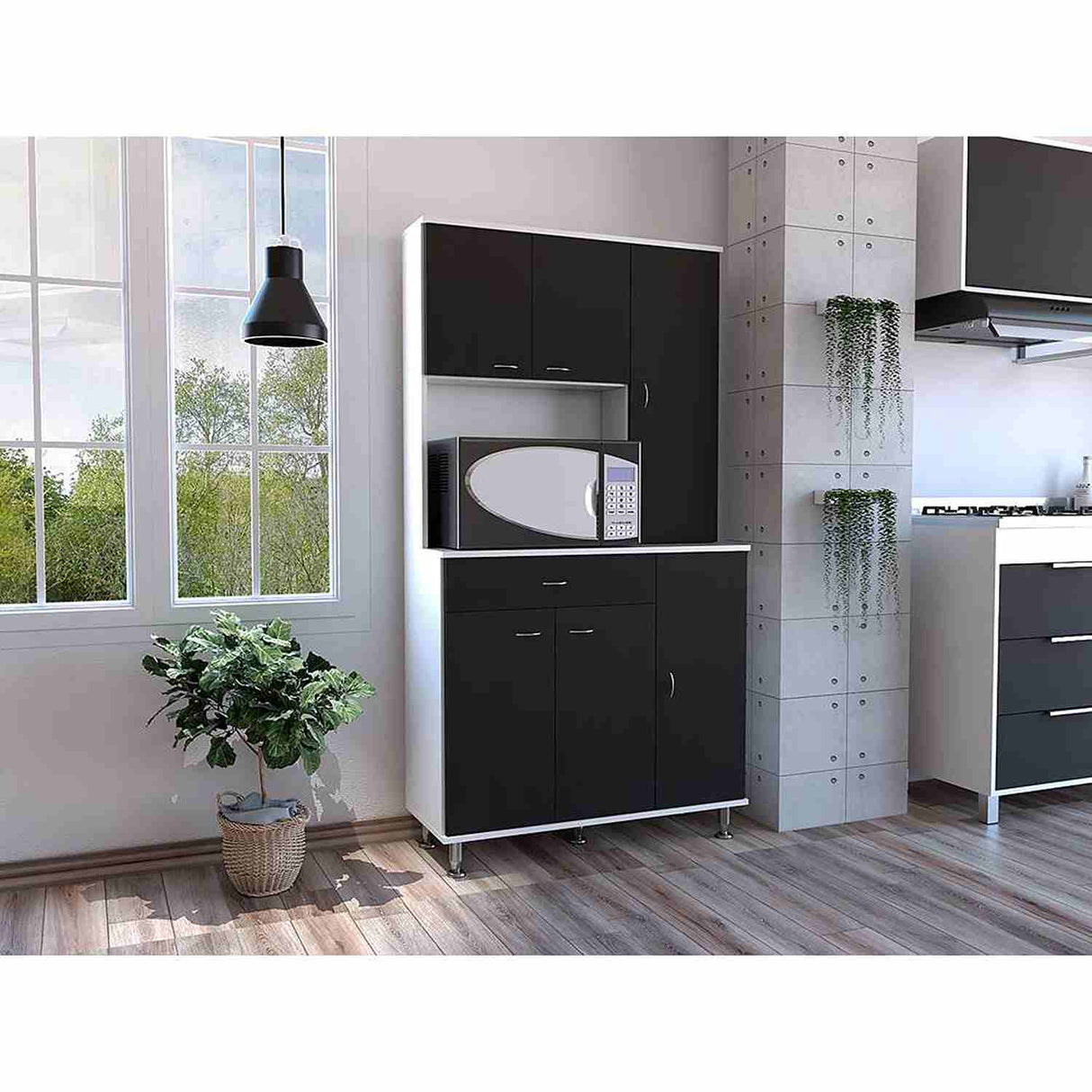 Alacena Della Blanco 90x169cm con Un Entrepaño y con Seis Puertas - Muebles Organizadores | Bylmo