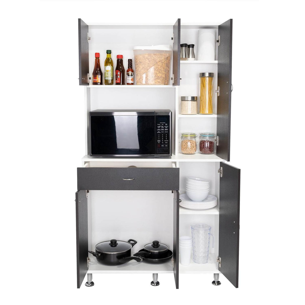 Alacena Della Blanco 90x169cm con Un Entrepaño y con Seis Puertas - Muebles Organizadores | Bylmo