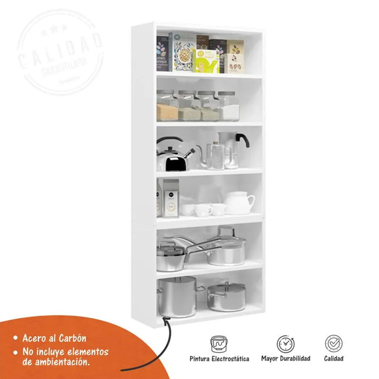 Alacena Blanco 80x191cm con Seis Puertas - Muebles Organizadores | Bylmo
