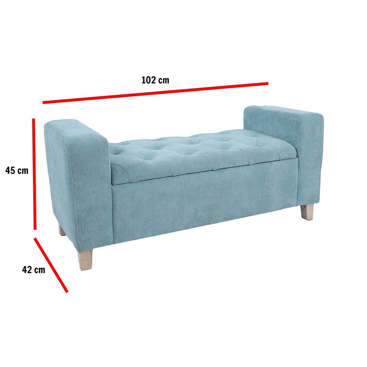 Banqueta Baúl Verde Menta 102x45cm De 2 Puestos con Apoya Brazos - Sofas | Bylmo