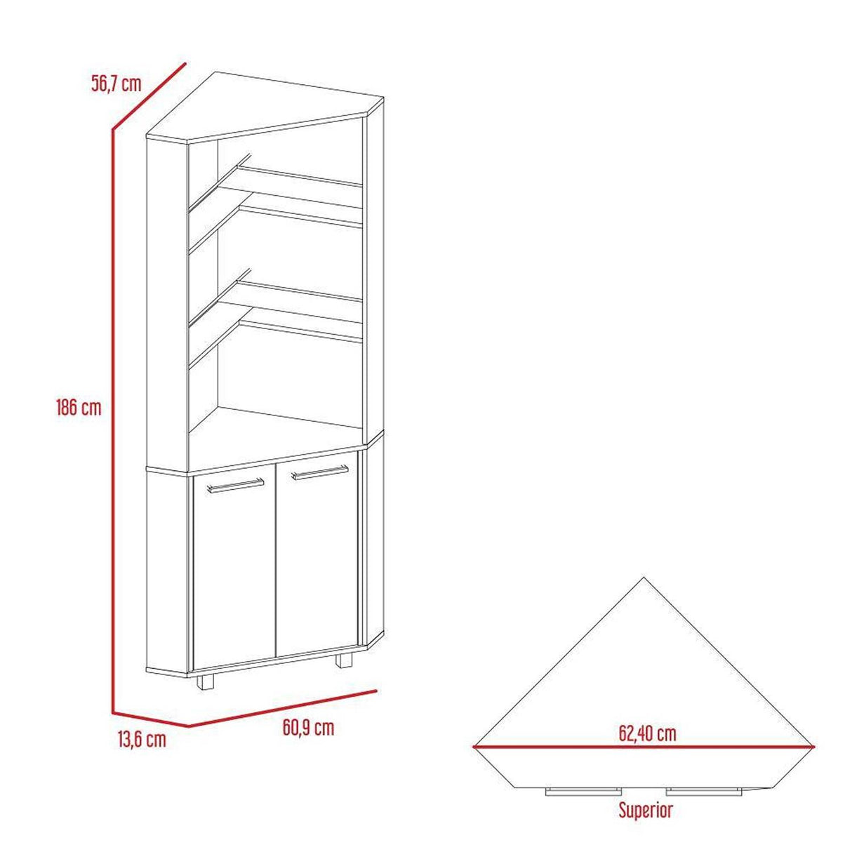Bar Carmenere Miel y Plomo 56.7x186cm con Tres Compartimientos con Tres Portacopas y sin Portabotellas - Bares | Bylmo