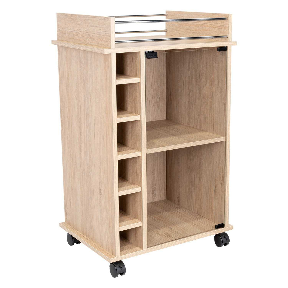 Bar Dukat Rovere 55x89cm con Seis Porta Botellas y con Rodachones - Bares | Bylmo