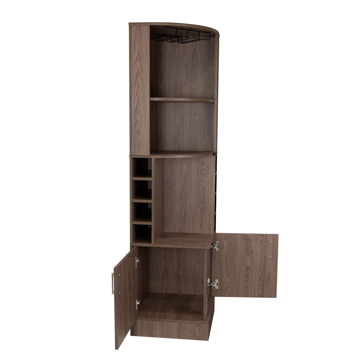 Bar Esquinero Esquinero Syrah Coñac 46.9x180.6cm con Un Cajón y con Ocho Portabotellas - Bares | Bylmo