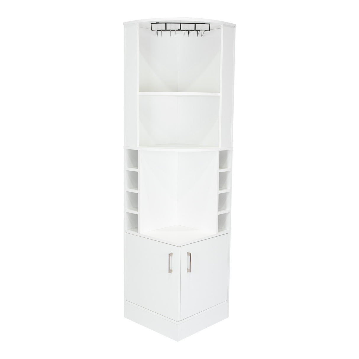 Bar Esquinero Esquinero Syrah Blanco 46.9x180.6cm con Un Cajón y con Ocho Portabotellas - Bares | Bylmo