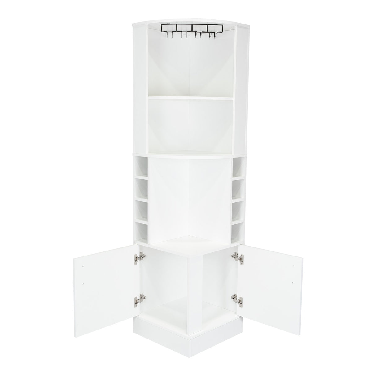 Bar Esquinero Esquinero Syrah Blanco 46.9x180.6cm con Un Cajón y con Ocho Portabotellas - Bares | Bylmo