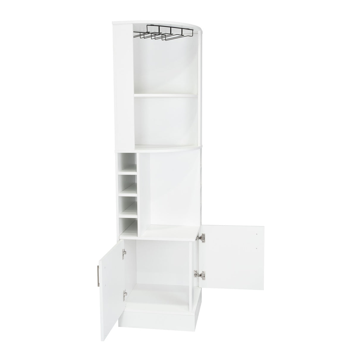 Bar Esquinero Esquinero Syrah Blanco 46.9x180.6cm con Un Cajón y con Ocho Portabotellas - Bares | Bylmo